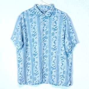 Margaritaville SS Button Down Silk/Linen Blend